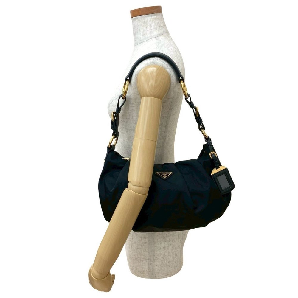 PRADA Prada Triangle Logo Hardware Leather Tessuto Nylon Semi-Shoulder Tote B... - Picture 2 of 10